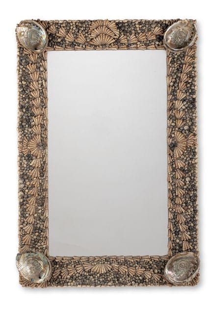 Miroir à cadre en coquillage, dans le style d'Anth