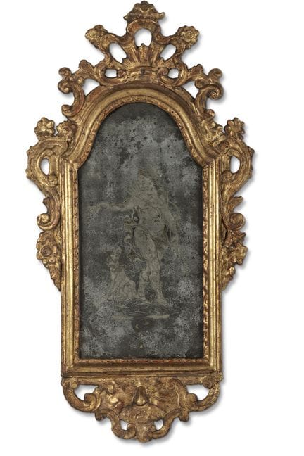 Miroir vénitien en bois doré, italien, fin du XVII