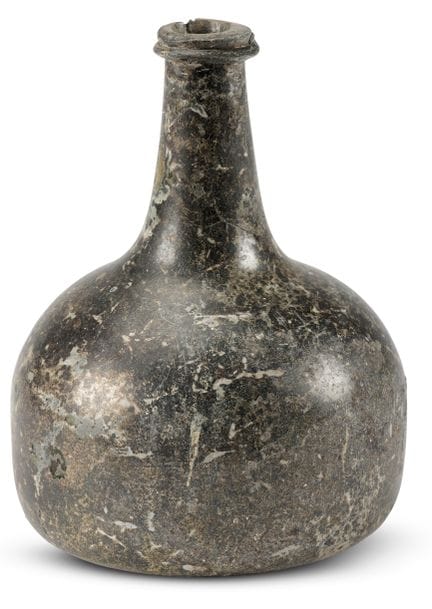 BOUTEILLE DE VIN EN VERRE EN FORME D'OIGNON, ANGLA