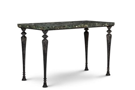 CONSOLE EN MARBRE « VERDE ANTICO » ET EN FER, ÉLÉM
