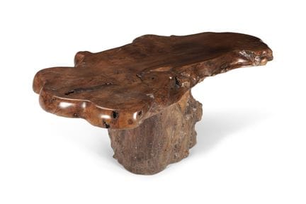 TABLE BASSES EN RACINES D'ARBRE POLIES, MILIEU DU 