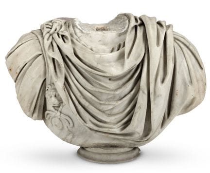 D'APRÈS UNE PIÈCE ANTIQUE – BUSTE EN MARBRE REPRÉS