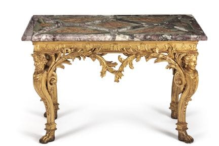 Table d'appoint en bois doré, « Brescia Africana »