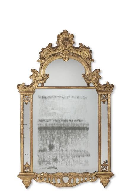 Miroir français de style Louis XV en bois de gil, 