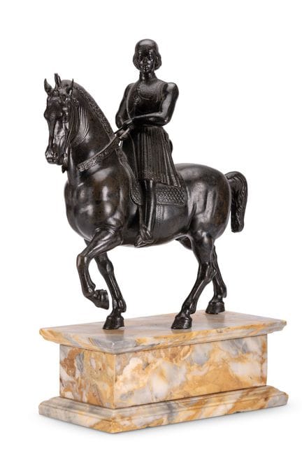 PORTRAIT ÉQUESTRE EN BRONZE D'UN NOBLE ITALIEN, XV