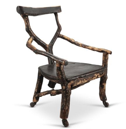 Petit fauteuil rustique « HEDGEROW » en bois de br