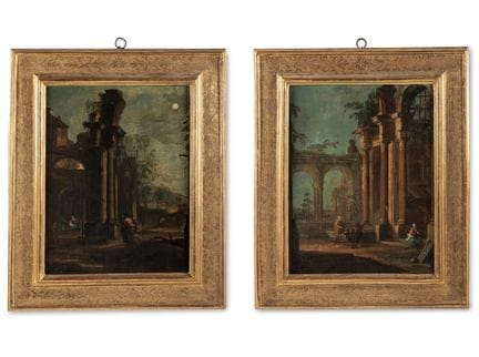 ÉCOLE ITALIENNE, XVIIIe SIÈCLE — PAIRE DE CAPRICCI