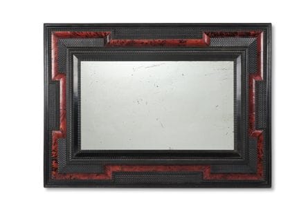 Miroir hollandais moulé en forme de vague, ébénisé