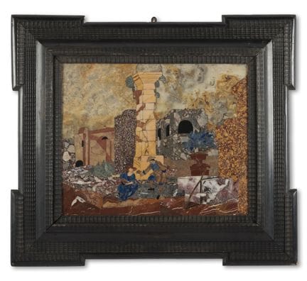 PANNEAU DE MARBRE ET DE PIETRA DURA REPRÉSENTANT U