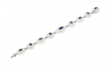 FEI LIU, PULSERA DE CRISTAL DE ROCHA, ZAFIRO Y DIA