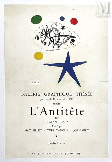 MIRO JOAN
«L'Antitête», de Tristan Tzara
Saint-Mar