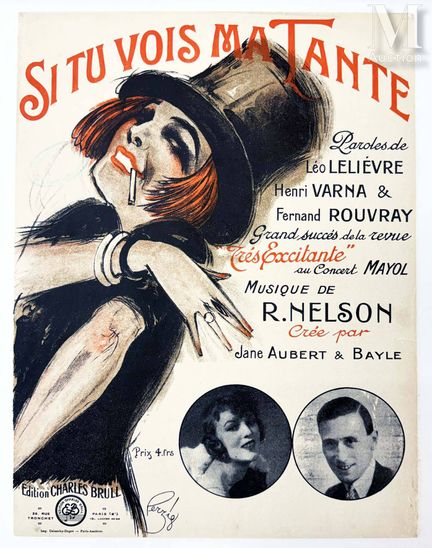 HERZIG
Si Tu vois ma Tante. Partitura montada sobr