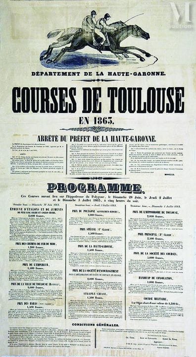Carreras de Toulouse en 1863. Departamento de la A