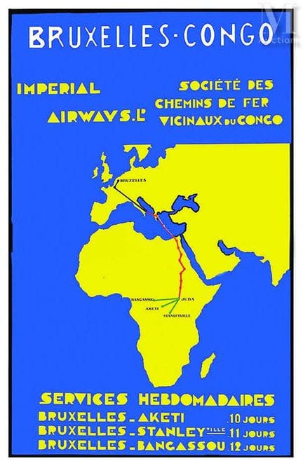 Bruselas-Congo - Imperial Airways
Cartel montado s