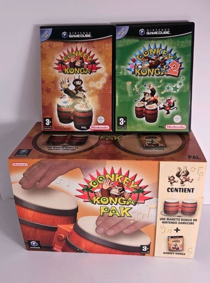 NINTENDO - GAMECUBE. Donkey Konga Pak avec 2 jeux 