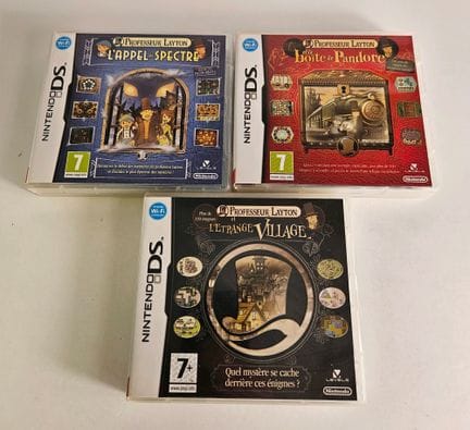 NINTENDO - DS. Lot de 3 jeux Professeur Layton : L