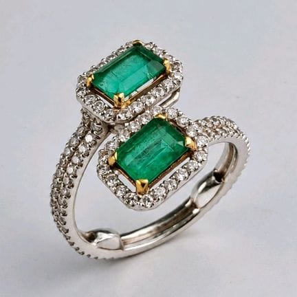 "You and Me" Ring in 18K White and Yellow Gold (75