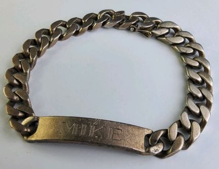 Silver (800 parts per thousand) chain monogrammed 