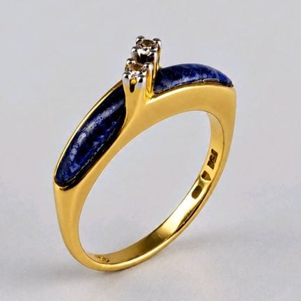 "You and Me" ring in 18K yellow gold (750 parts pe