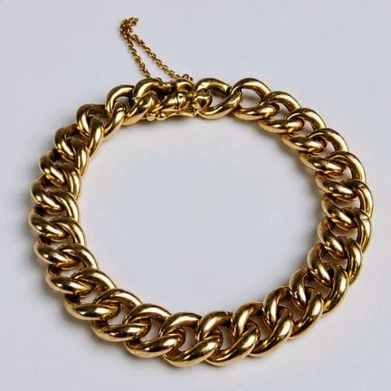 18K yellow gold (750) bracelet with a curb link de