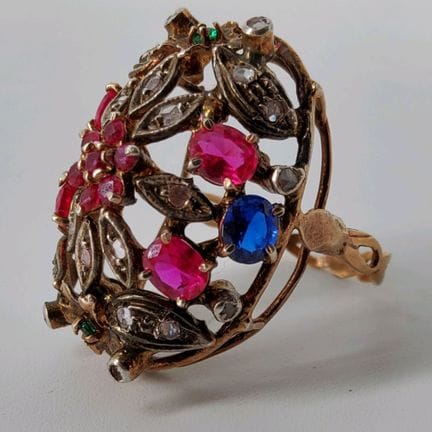 Important ring in 9K yellow gold (375 thousandths)