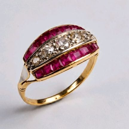18K yellow and white gold ring (750 parts per thou