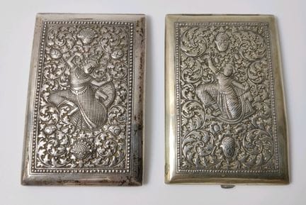 Ein Paar Zigarettenetuis aus 800er Silber, deren D