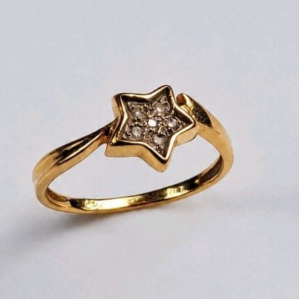 18k yellow gold ring (750 parts per thousand) with