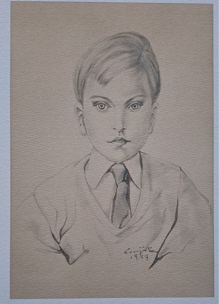 莱昂纳德·次久治·藤田
莱昂纳德·藤田（据传）（1886-1968）
让-诺埃尔·普拉德肖像

厚纸