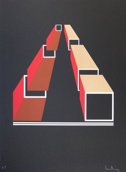 何塞普·莫林斯
何塞普·莫林斯
《彭罗斯三角形的变形》，2003
  
  Guarro纸石版画
 