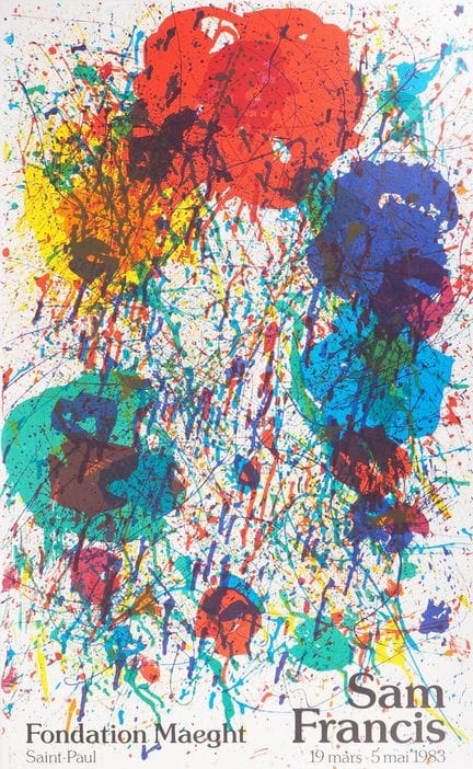 萨姆·弗朗西斯
萨姆·弗朗西斯（1923-1994）
色彩的爆发

同期原版石版画海报
为1983年