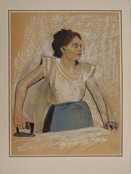 埃德加·德加
埃德加·德加（1834-1917）（据原画）
《熨衣女》，1957年

丝网提色石版画