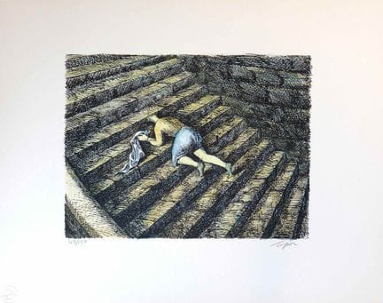 罗兰·托波尔
  《楼梯》，1973
  
阿什纸彩色石版画
    由艺术家用铅笔亲笔签名并编号（