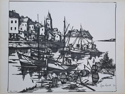 Jean Amiot (1920-?)
Barche al porto, 1974

Litogra