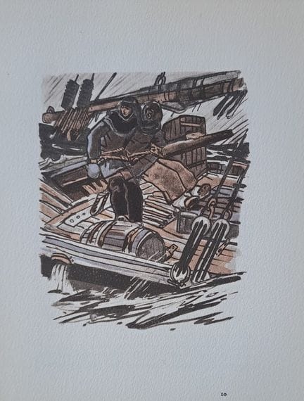 马图兰·梅厄
马图兰·梅厄（据其作品）（1882-1958）
甲板上的水手们

光刻版画，印于羊皮纸