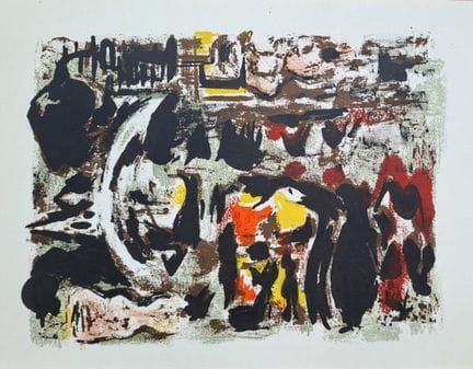 亚历山大·加贝尔，人称萨沙（1903-1970）
《村民》

原版石版画
印于阿什斯羊皮纸上
未署名
