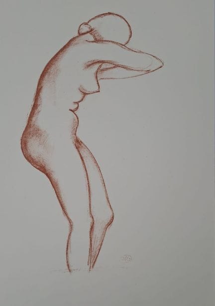 阿里斯蒂德·马约尔（据其作品）（1861-1944）
打盹的裸女

胶印石版画，棕褐色
印于奥特维尔