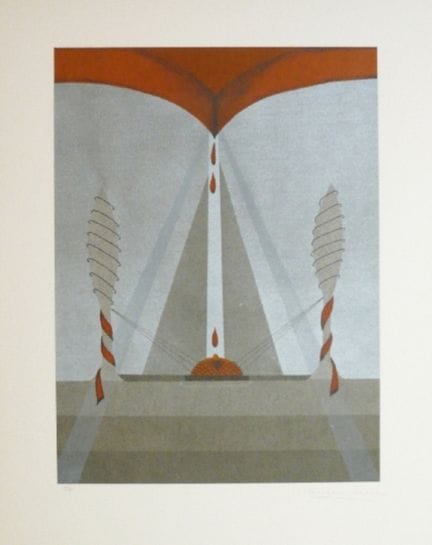 阿梅莉亚·里埃拉
  《致敬 5》，1977年

 印于Guarro纸上的石版画，由艺术家用铅笔签名
