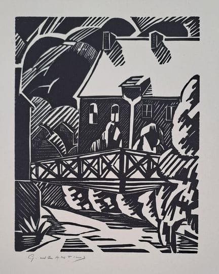 乔治·让蒂尔（1909-1982）
奥瓦兹河上的栈桥，1951年

木刻版画，印于马雷纸上
艺术家用
