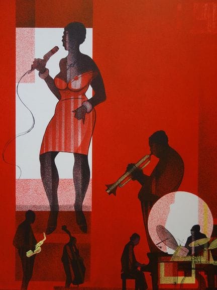 萨沙·奇姆凯维奇
萨沙·奇姆凯维奇（1920-2006）
爵士乐、热浪摇摆乐

原版石版画
铅笔签名
