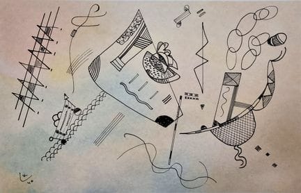 瓦西里·康定斯基
无题

艺术纸丝网版画
根据1940年的一幅珍稀素描创作（巴黎私人收藏）
限量版（
