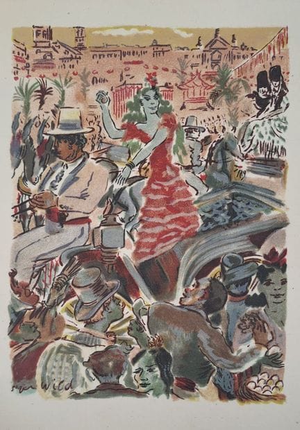 罗杰·怀尔德（1894-1987）
《游行》

原版石版画，附签名，绘于维兰纸上
版画上签名
发行量