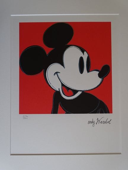 安迪·沃霍尔（据其作品） 
米老鼠 

手工编号的石版画，版面上签名。背面有印章。50 x 40 厘