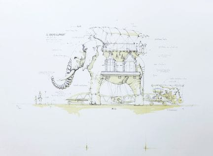 弗朗索瓦·德拉罗齐耶
François Delaroziere
《大象》，2008年

艺术家亲笔用