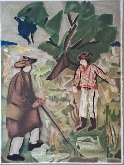 图桑·多尔西诺（1913-1986）
《游行》

原版石版画，印于大张阿什斯（Arches）羊皮纸上