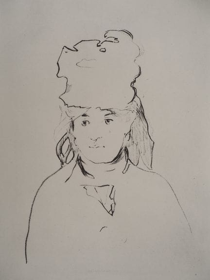 爱德华·马奈
爱德华·马奈（1832-1883）（据原画）
《贝尔特·莫里索肖像》，1957年

根
