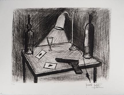伯纳德·布菲
伯纳德·布菲（1928-1999）
《扑克牌与手枪》，1996年

原版版画
铅笔签名