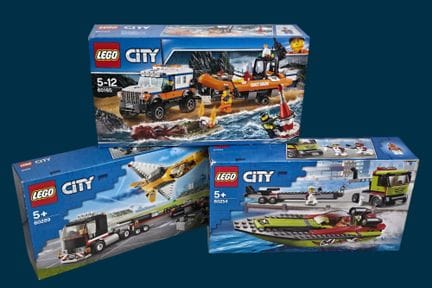 Réunion de 3 sets LEGO City :
- 60254 - Le transpo
