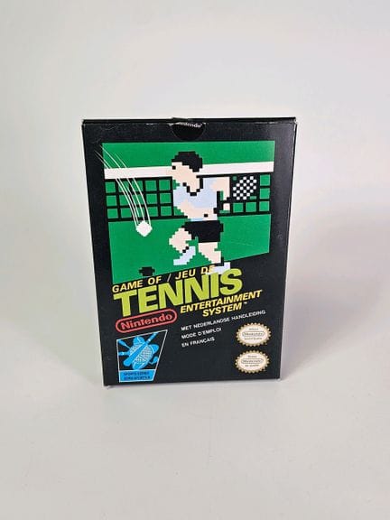 任天堂 - NES。游戏：《网球》。含原装盒、说明书和游戏卡带。PAL FRA版“黑盒”版。发行年份
