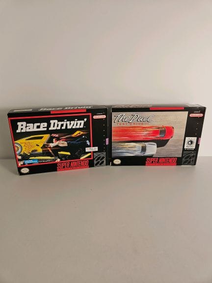 NINTENDO - SUPER NES. Lot de 2 jeux : Race Drivin'